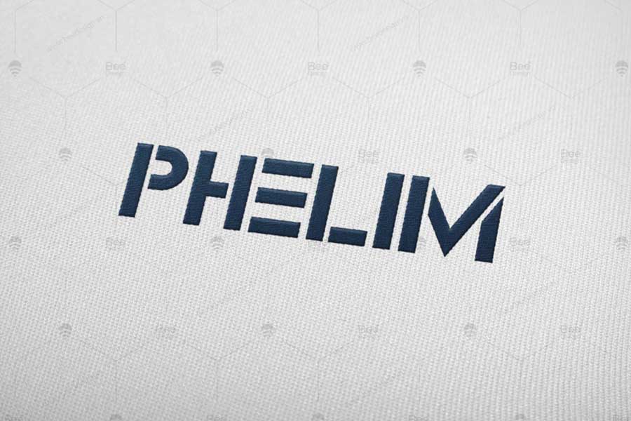 Mẫu thiết kế logo thời trang PHELIM trên nền chất liệu vải