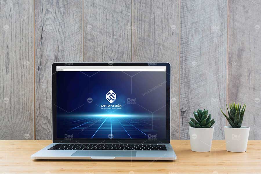 Ứng dụng thiết kế logo trên màn hình laptop