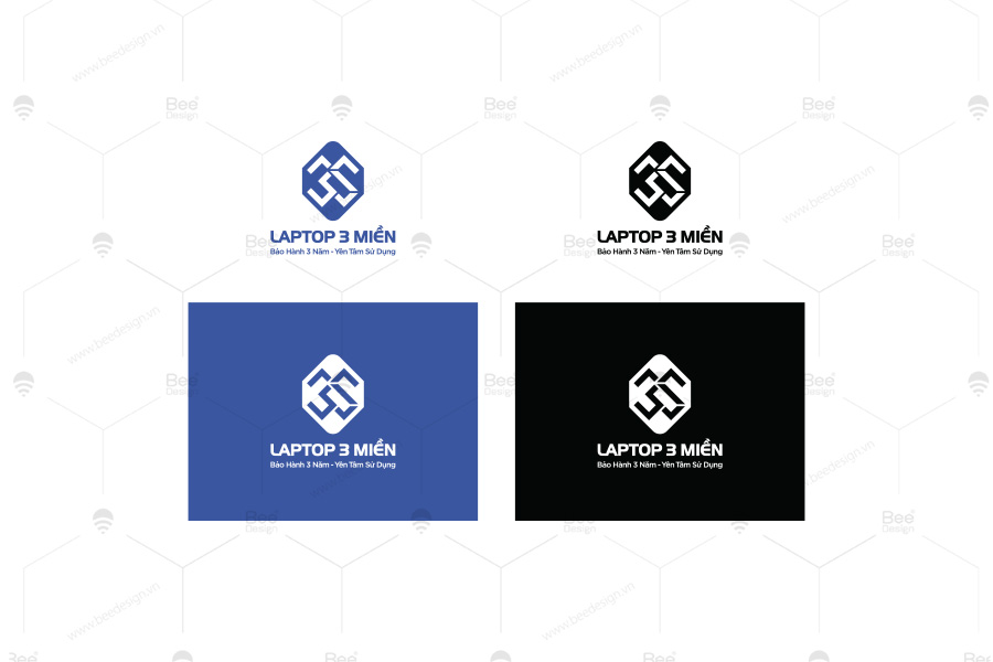 Hiển thị âm bản dương bản logo thương hiệu laptop 3 miền