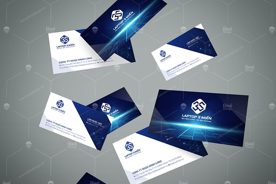Mẫu thiết kế name card thương hiệu laptop 3 miền