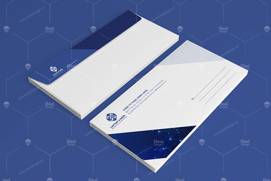 Mẫu thiết kế phong bì A6 thương hiệu laptop 3 miền