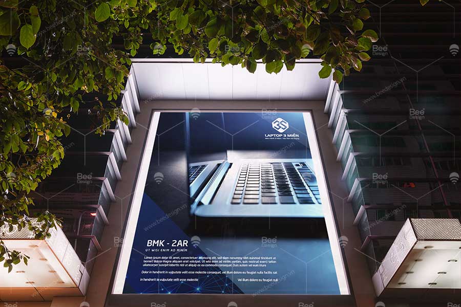 Mẫu thiết kế poster thương hiệu laptop 3 miền
