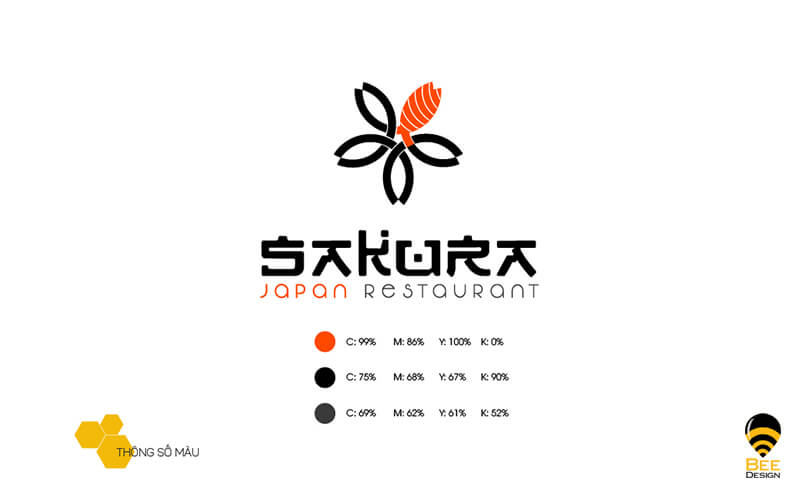 Thông số màu của logo nhà hàng Sakura