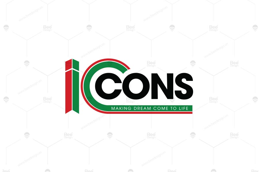 Mẫu thiết kế logo công ty xây dựng ICCONS