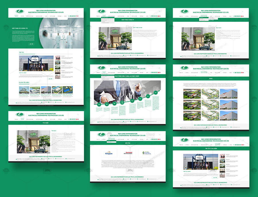 Thiết kế giao diện website công ty TNHH cơ điện lạnh Quí Long