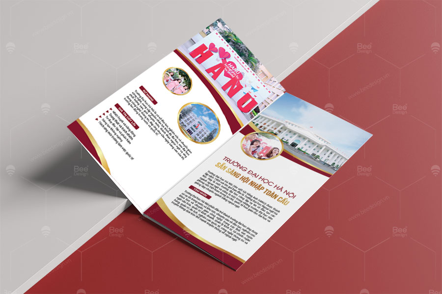 Thiết kế Brochure gấp 4 Đại học Hà Nội