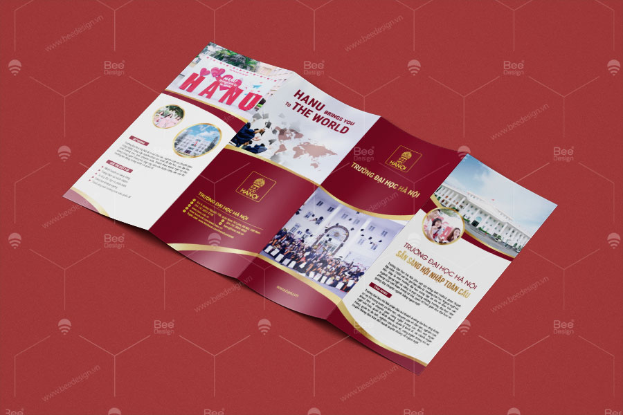 Thiết kế Brochure gấp 4 Đại học Hà Nội