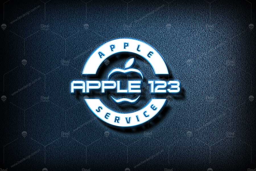 Thiết kế logo cửa hàng điện thoại Apple 123 - Bee Design