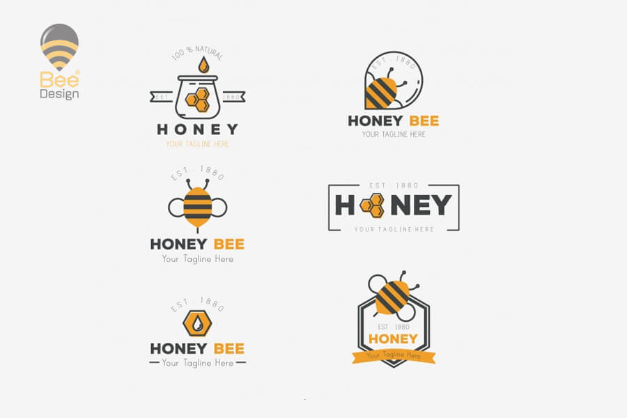 Tạo điểm nhấn cho thiết kế logo mật ong - Bee Design