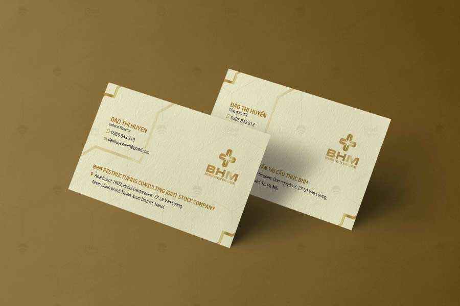 Thiết kế Name card Công ty CP Tư vấn Tái cấu trúc BHM