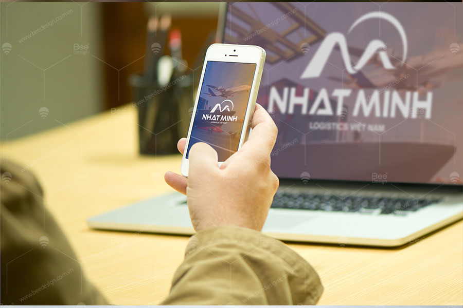 Nhận diện màn hình mobile thương hiệu Nhật Minh Logistics