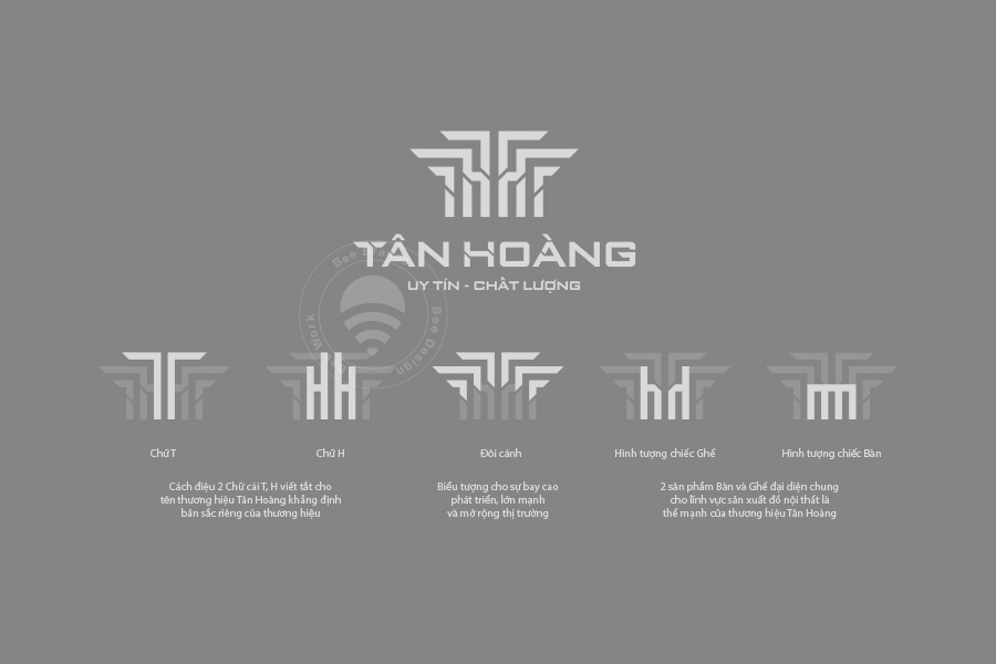 Thiết kế logo Xưởng nội thất sắt Tân Hoàng - Bee Design