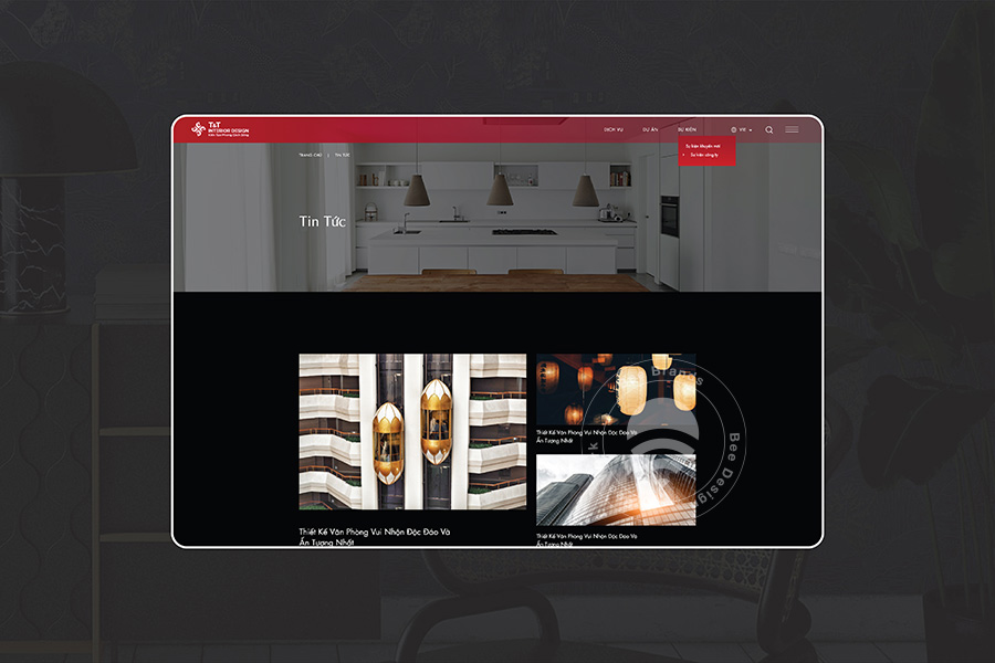 Thiết kế website nội thất T&T Interior Design