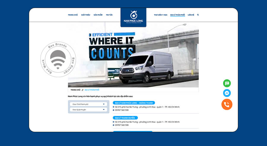 Thiết kế website dược Nam Phúc Long