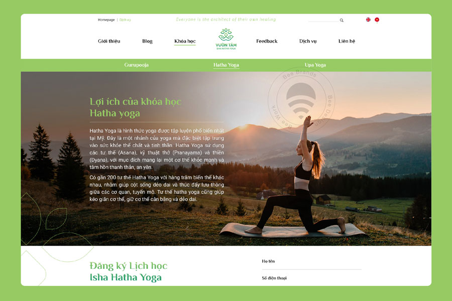 Thiết kế website yoga Vườn Tâm